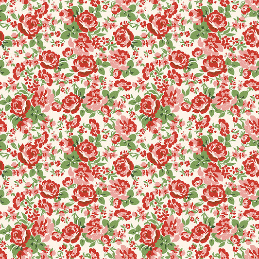 Cowgirl C17481-RED Red Blooming Roses Floral Fabric | Riley Blake Designs