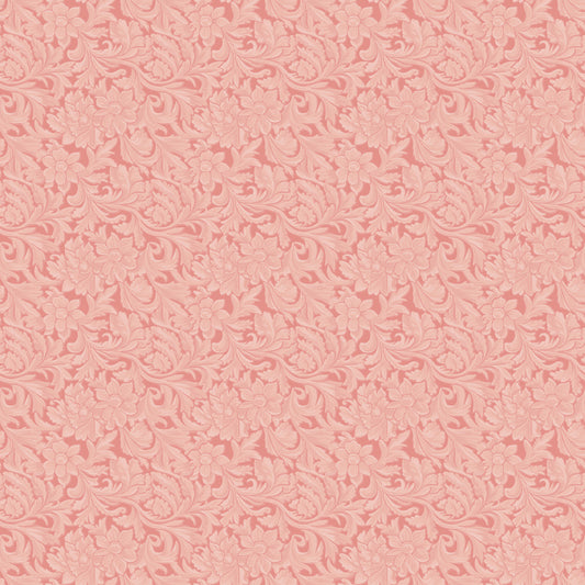 Cowgirl C17485-PINK Tooled Floral Leather Look Fabric | Riley Blake Designs