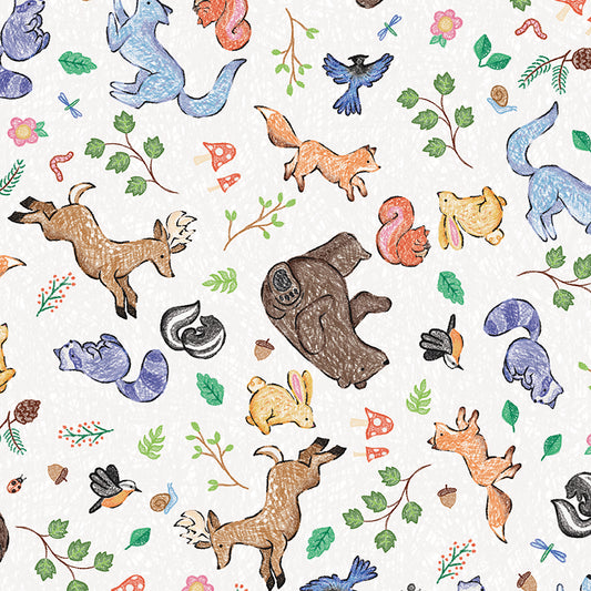 Colorful Critters Quilt Backing Set – Crayola™ | 4 Yards | June 2026 Preorder