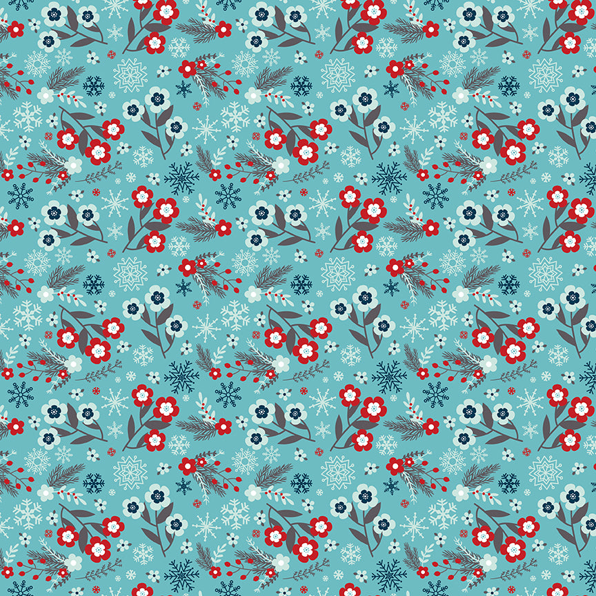 A Perfect Winter Winter Sprigs Fabric – Blue Yardage by Lori Whitlock for Riley Blake Designs | C17991-BLUE