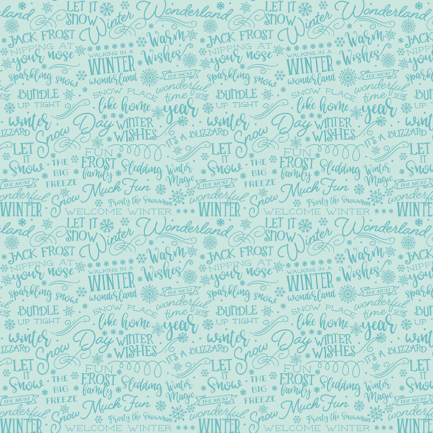 A Perfect Winter Winter Words Fabric – Powder Yardage by Lori Whitlock for Riley Blake Designs | C17993-POWDER