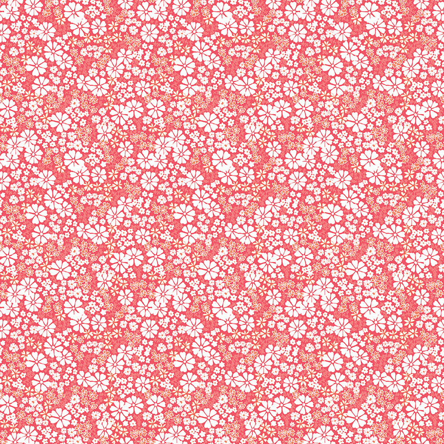 Chasing Rainbows Floral Fabric – Guava Yardage by Leslie Ryan for Riley Blake Designs | C18013-GUAVA
