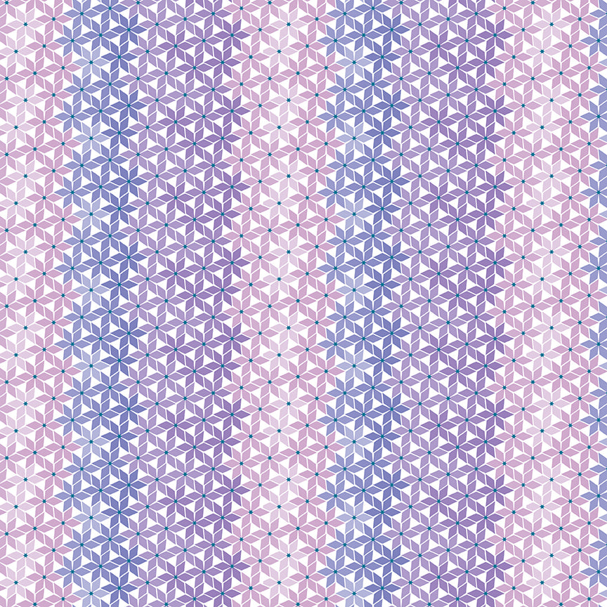 Chasing Rainbows Six-Point Stars Fabric – Purple Yardage by Leslie Ryan for Riley Blake Designs | C18014-PURPLE