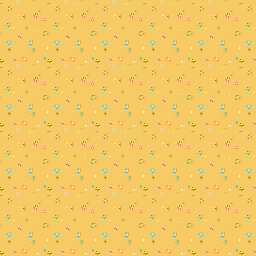 Chasing Rainbows Scattered Blossoms Fabric – Daffodil Yardage by Leslie Ryan for Riley Blake Designs | C18016-DAFFODIL