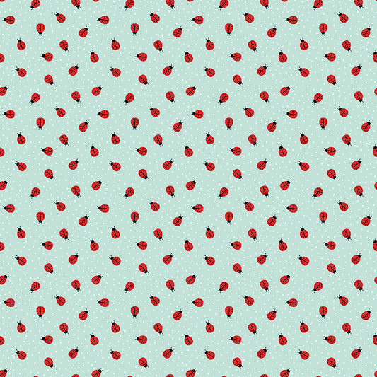 Little Ladybug Scattered Floral Sprigs Yardage – Blue | Lori Whitlock | In Stock