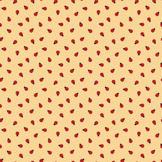 Little Ladybug Scattered Floral Sprigs Yardage – Yellow | Lori Whitlock | In Stock
