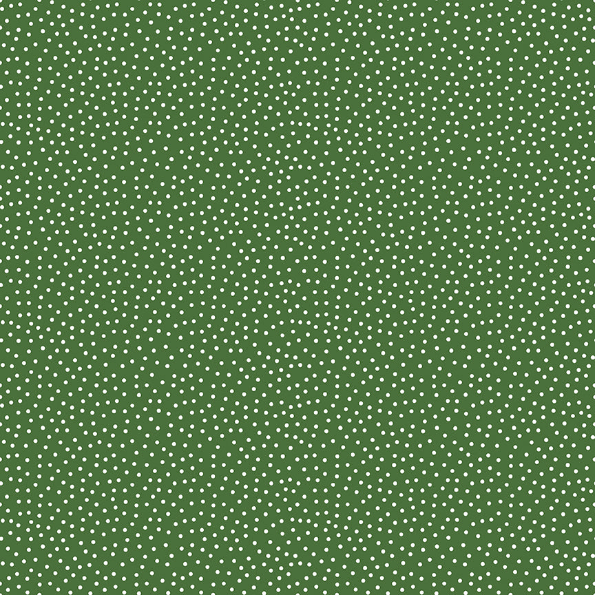 Little Ladybug Scattered Dots Yardage – Green | Lori Whitlock | In Stock