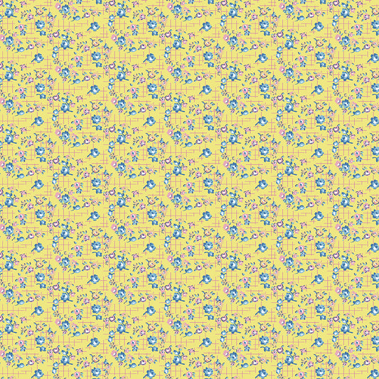 Dear Sweethearts Sprigs of Flowers Yardage – Yellow | American Jane | In Stock C18091-YELLOW-