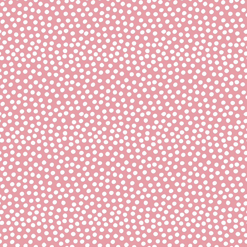 Dear Sweethearts Irregular Polka Dots Yardage – Pink | American Jane | In Stock