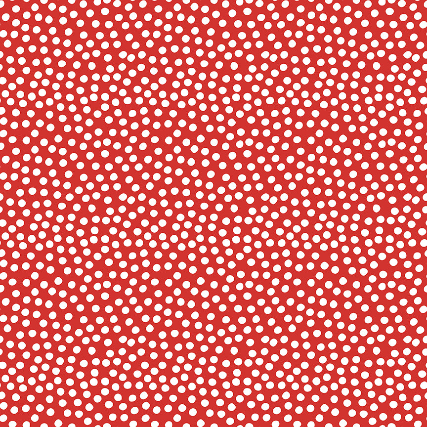 Dear Sweethearts Irregular Polka Dots Yardage – Red | American Jane | In Stock
