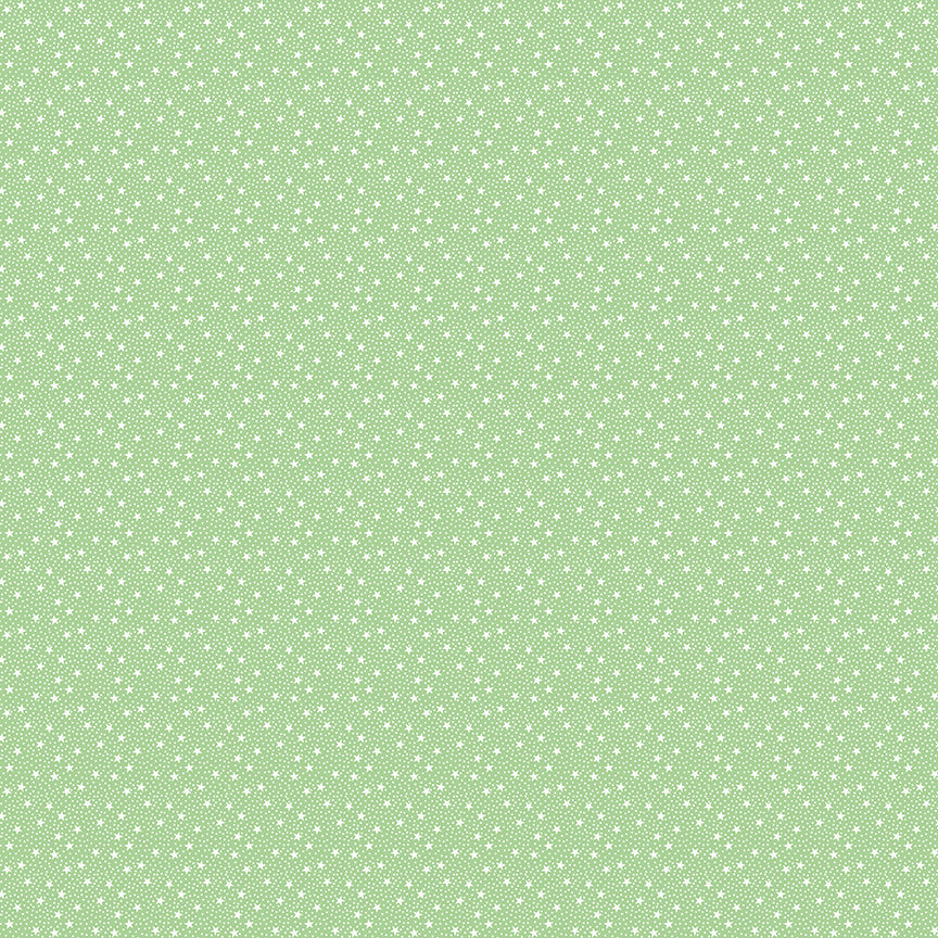 Dear Sweethearts Tiny Stars & Dots Yardage – Green | American Jane | In Stock