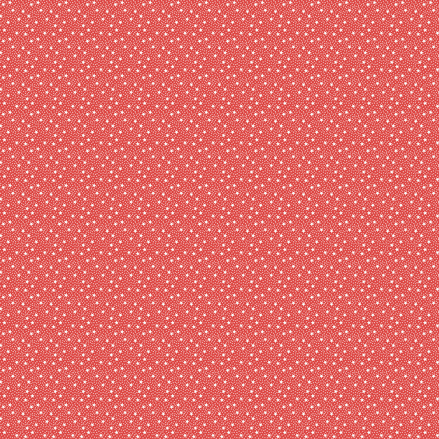Dear Sweethearts Tiny Stars & Dots Yardage – Red | American Jane | In Stock