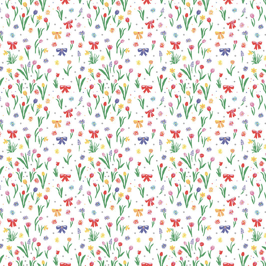 Dear Sweethearts Flowers, Bows & Polka Dots Yardage – Multi | American Jane | In Stock