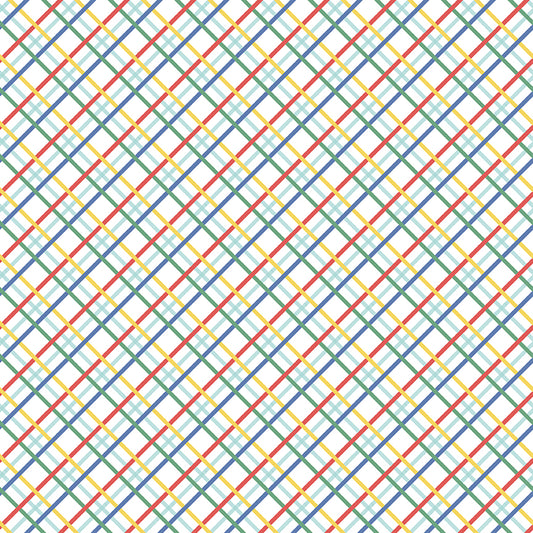 Dear Sweethearts Diagonal Plaid Yardage – Multi | American Jane | In Stock
