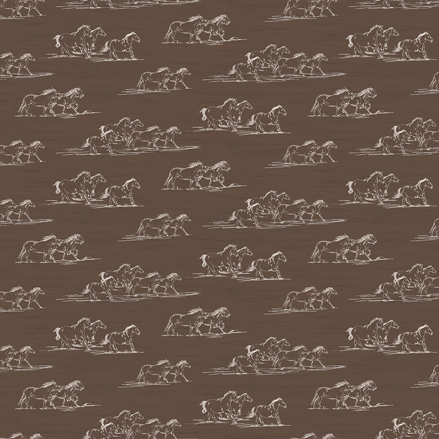 Homestead Running Horses Brown Backing Set – 5 Yards – September 2026 – 50% Preorder