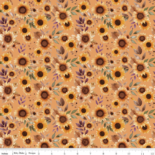 Harvest on the Prairie Sunflower Fabric – Marmalade | Modern Prairie