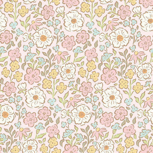 Backing Set for Courtyard Quilt Kit Little Posies Pink 4 Yards Preorder Sept 2026