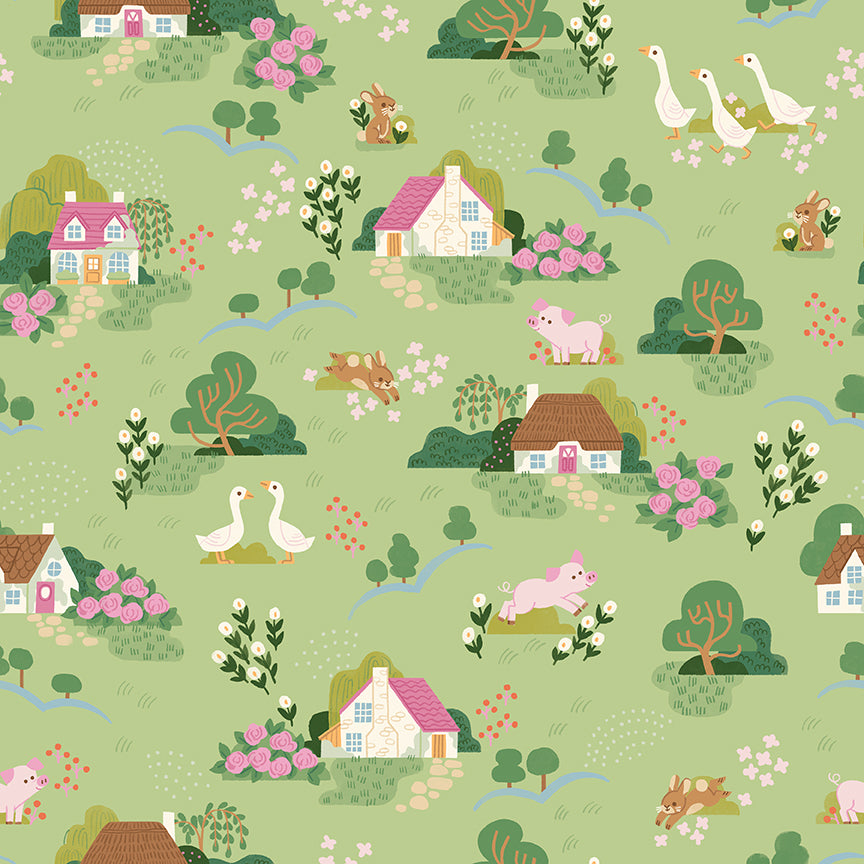 Cottage Pathway Quilt Backing Set – Countryside Dreams Honeydew – 4 3/4 Yards – December 2026 Preorder