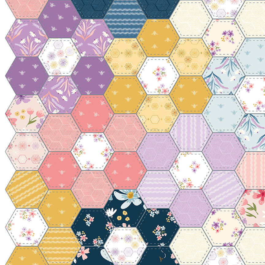 Sweet As Honey Grandmother’s Flower Garden Multi Yardage Fabric | Riley Blake Designs C18547-MULTI