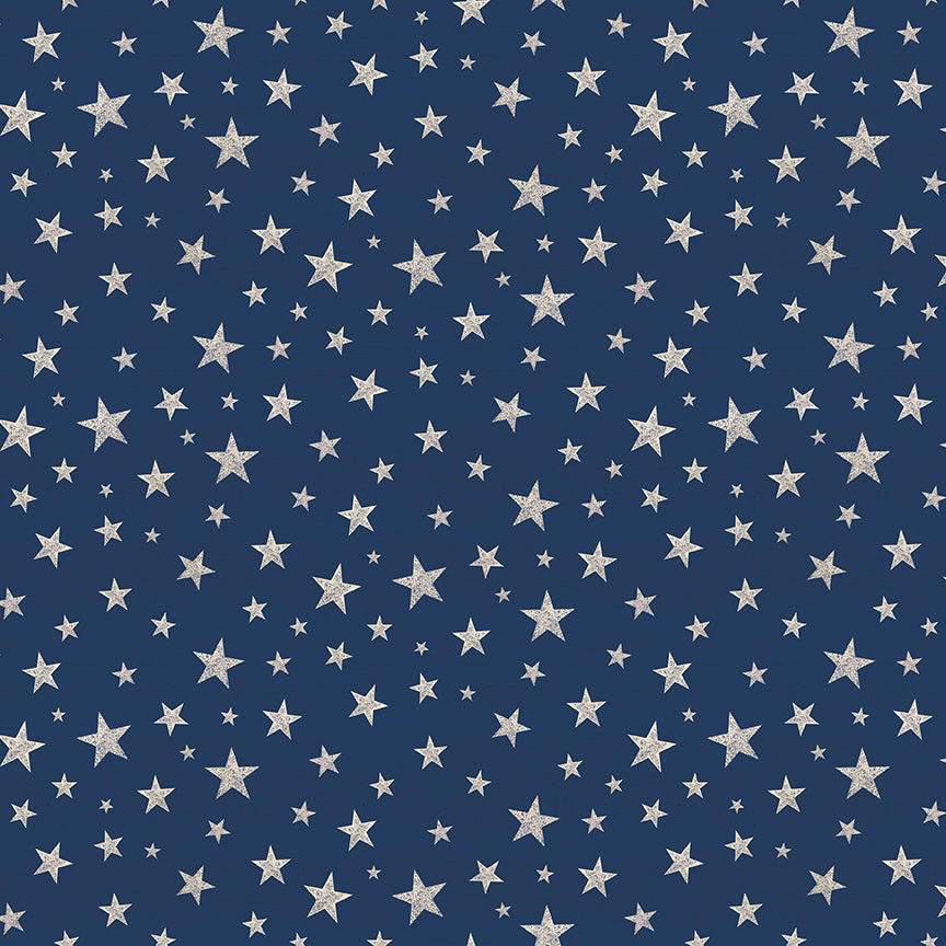 Valor Is Never Forgotten by Tara Reed for Riley Blake Designs – Blue Cream Stars Fabric - January 2027 Preorder