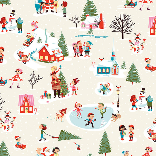 Christmas Cheer Christmas Village Yardage – Cream | Shawn Wallace | 50% Deposit Preorder | May 2027 | C19060-CREAM|