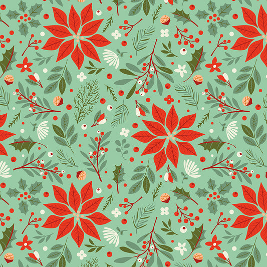 Christmas Cheer Winter Foliage Yardage – Green | Shawn Wallace | 50% Deposit Preorder | May 2027 | C19062-GREEN