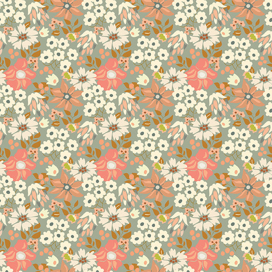 Orchard Lane Quilt Coordinating Backing Set – Orchard Blooms Sage | 5 Yards | 50% Deposit Preorder | May 2027