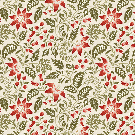 Tales of Yuletide Poinsettia Floral – Cream | Laura Ashley | 50% Deposit Preorder | June 2027