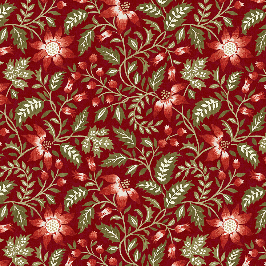 Tales of Yuletide Poinsettia Floral – Red | Laura Ashley | 50% Deposit Preorder | June 2027