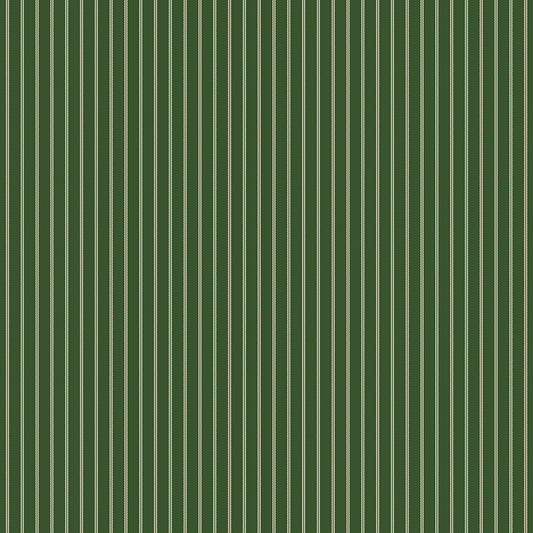 Tales of Yuletide Ticking Stripe – Forest | Laura Ashley | 50% Deposit Preorder | June 2027 | C19234-FOREST