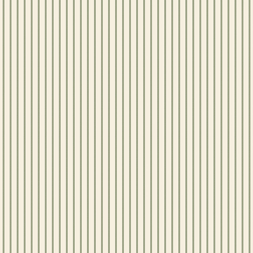 Tales of Yuletide Ticking Stripe – Green | Laura Ashley | 50% Deposit Preorder | June 2027 | C19234-GREEN