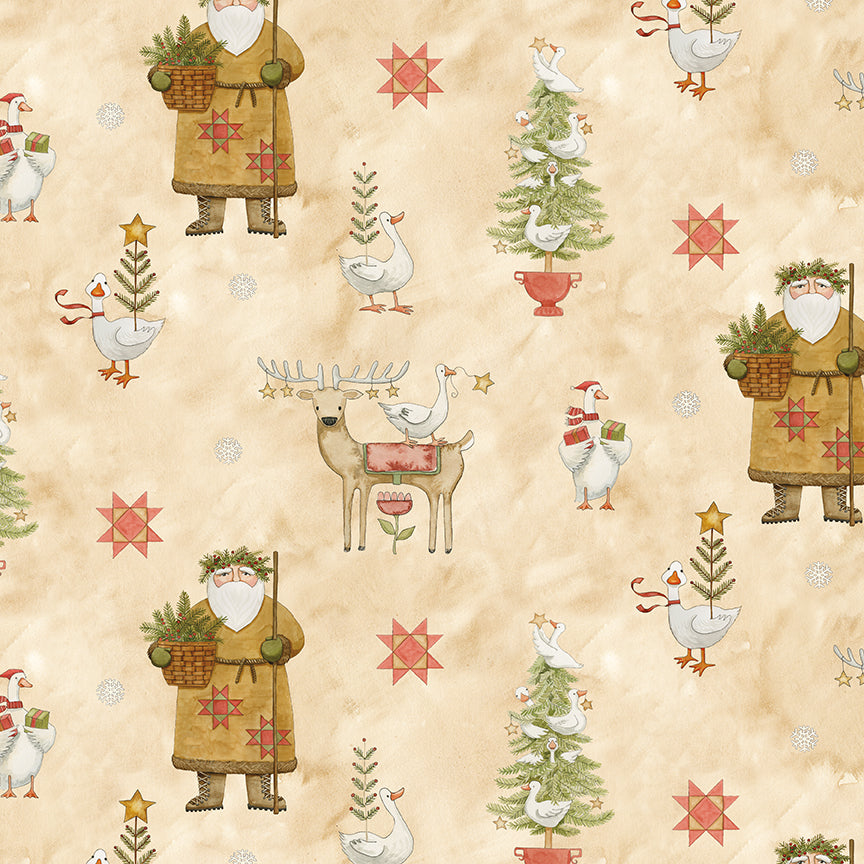 Christmas Cheer Quilt Backing Set – Waddle’s Christmas Cream | 4½ Yards | 50% Deposit Preorder | May 2027