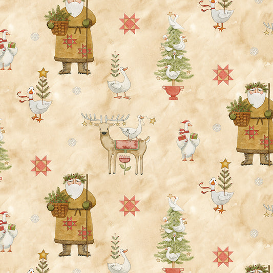 Christmas Cheer Quilt Backing Set – Waddle’s Christmas Cream | 4½ Yards | 50% Deposit Preorder | May 2027