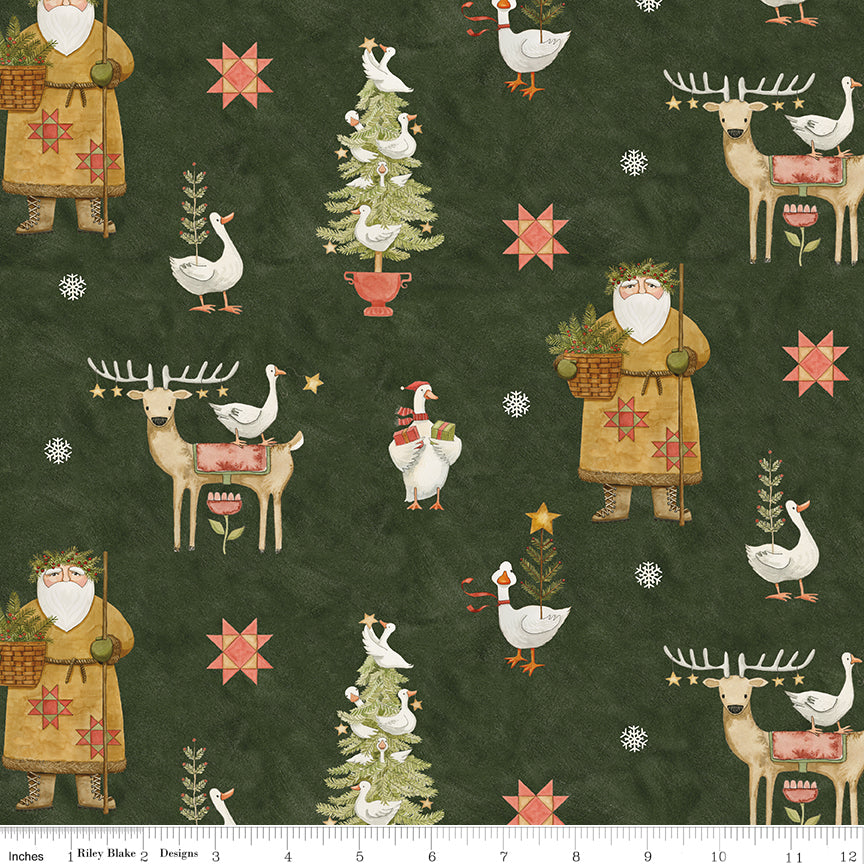 Teresa Kogut Waddle's Christmas Main Timberline – Folk Art Santa & Geese – C19290-TIMBERLINE – 50% Deposit May 2027 Preorder