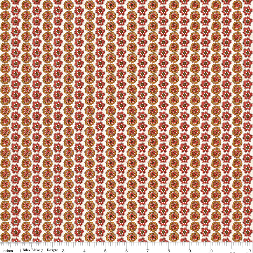 Teresa Kogut Waddle's Christmas Floral Stripe Cotton – Floral Stripe – C19296-COTTON – 50% Deposit May 2027 Preorder