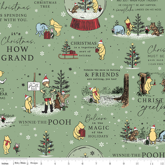 Echo Park Paper Co. Winnie-the-Pooh Christmas Holiday Quotes Green – 50% Deposit June 2027 Preorder