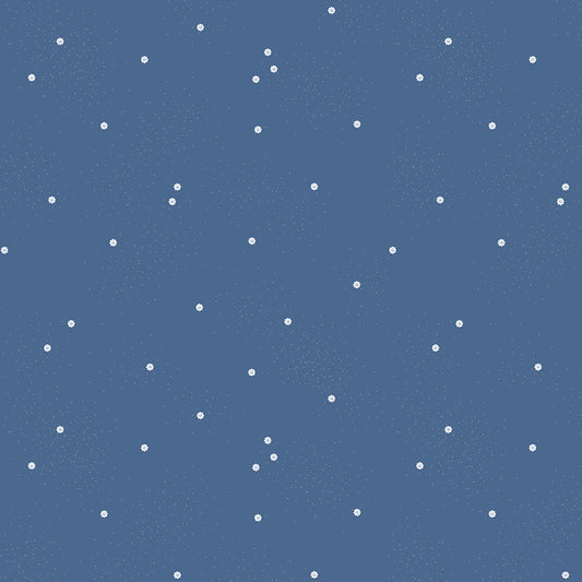 Dainty Daisy Denim by Beverly McCullough | Riley Blake Designs | Small White Daisies on Blue