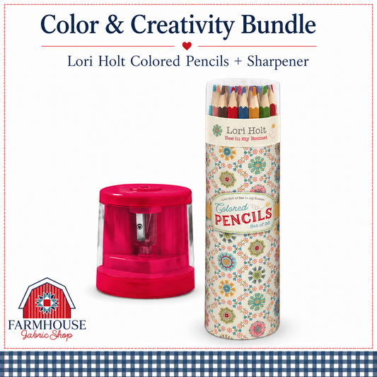 Lori Holt Colored Pencil & Schoolhouse Sharpener Bundle | 50% Deposit Preorder | April 2027