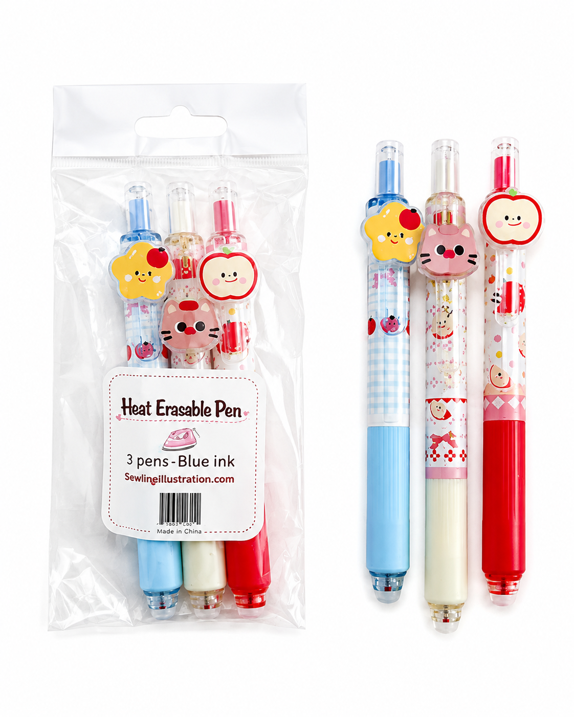 Heat Erasable Fabric Pen – Blue Fine Tip | Minki Kim | Sewing Illustration