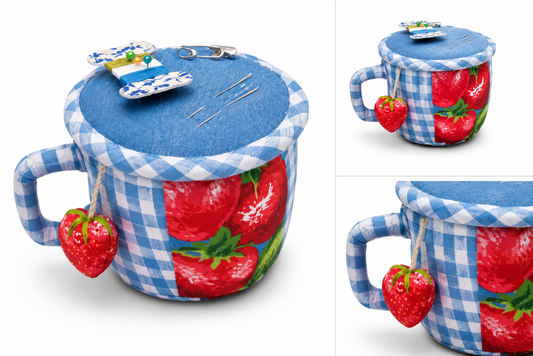 Strawberry Magic Teacup Pin Cushion | April Cornell | Modern Prairie | In Stock