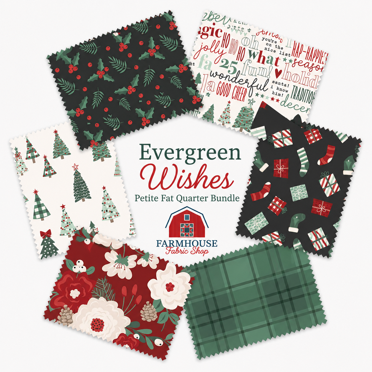 Evergreen Wishes Petite Fat Quarter Bundle | 6 Piece Bundle | 50% Deposit Preorder | Expected July 2026