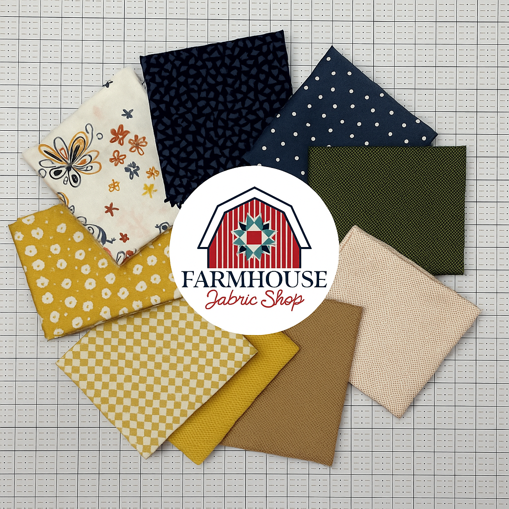 🌿 Farmhouse Curated 9-Piece Fat Quarter Bundle – Inspired by Curated Blooms