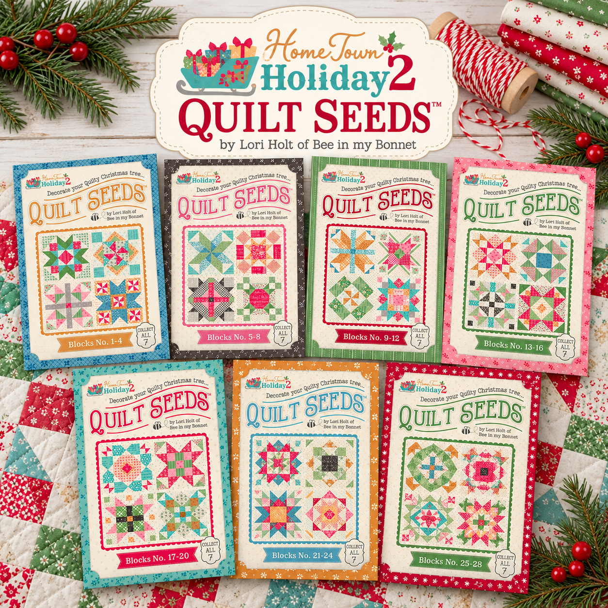 Oh Christmas Tree! Quilt Seeds™ Complete Pattern Set – Lori Holt | All 7 Seed Packs | 50% Deposit Preorder | July 2027