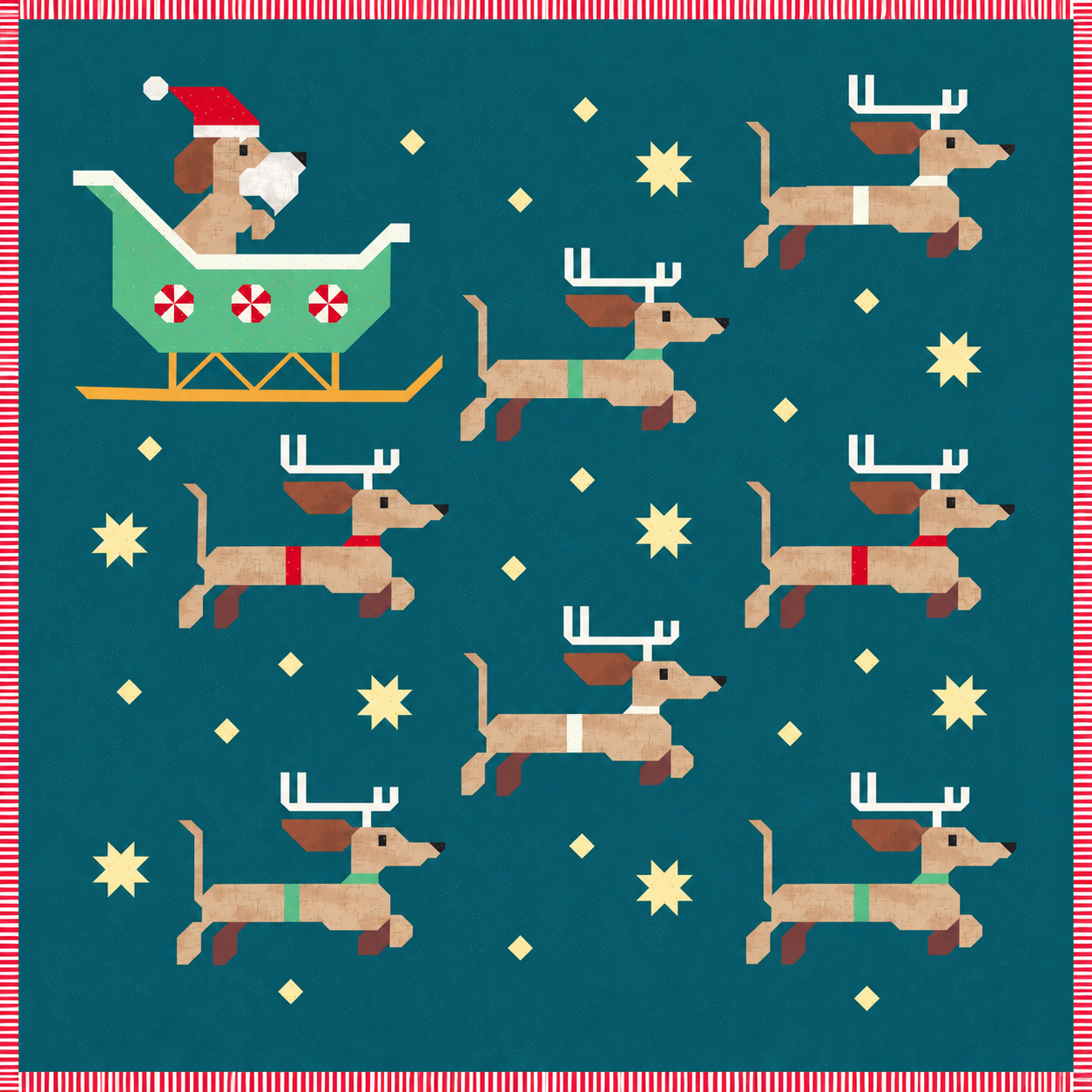 Dachshund Through the Snow Quilt Kit – Art East Quilting Co. | 70½" x 80½" | 50% Deposit Preorder | November 2026