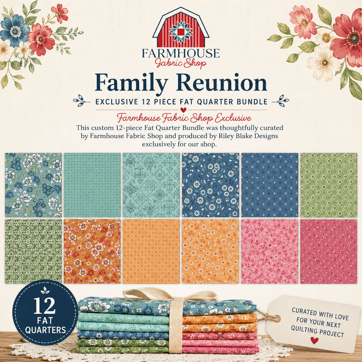 Family Reunion Fat Quarter Bundle | Farmhouse Fabric Shop Exclusive | Curated by Farmhouse Fabric Shop