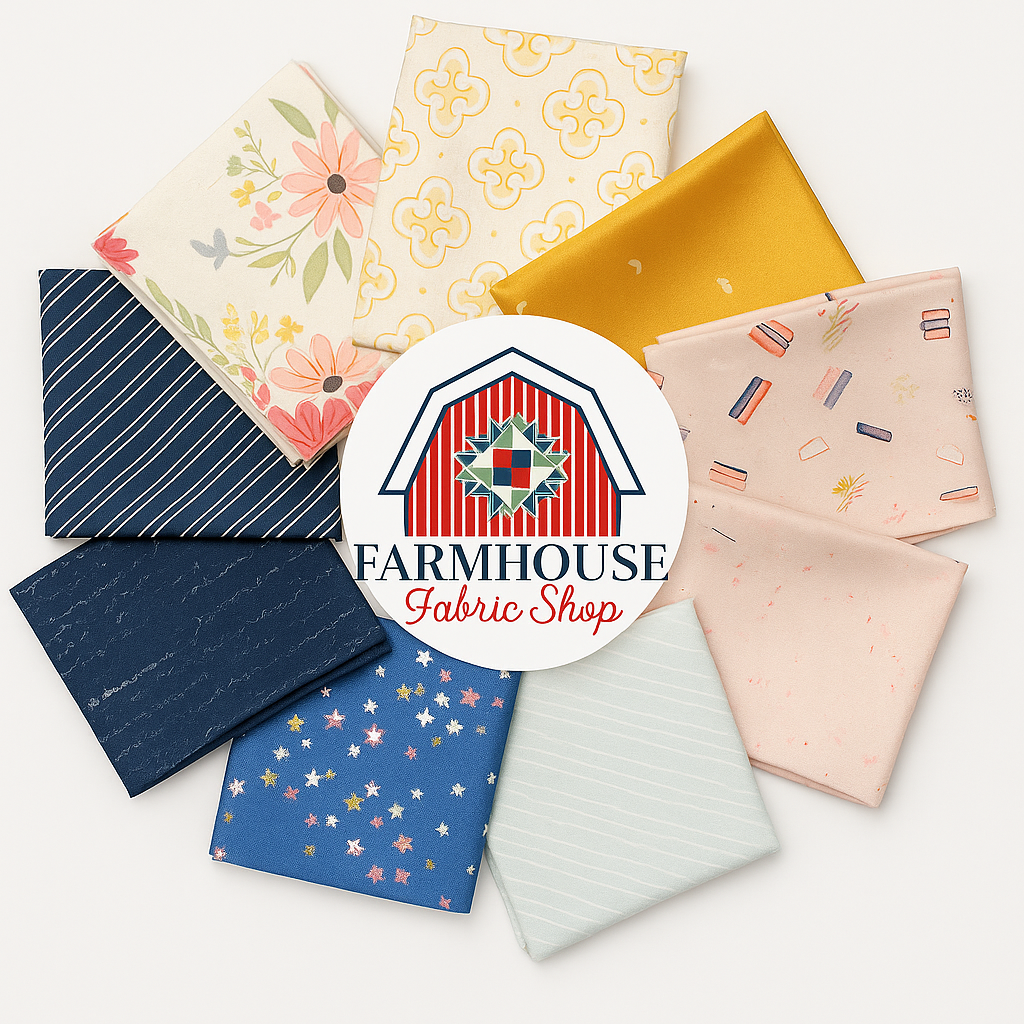 🧵 Farmhouse Curated 9-Piece Petite Fat Quarter Bundle – Inspired by Between the Pages (White Colorway) by Fran Gulick