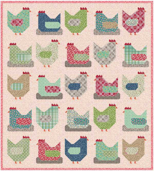 Chickens Quilt Kit – Cluck Cluck Sew – Farmer’s Daughter by Lori Holt – 67x74 Quilt