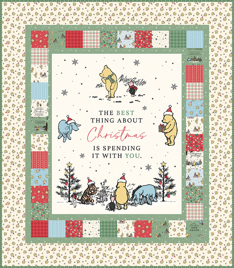 Echo Park Paper Co. Winnie-the-Pooh Christmas With You Panel Quilt Kit – 50% Deposit June 2027 Preorder