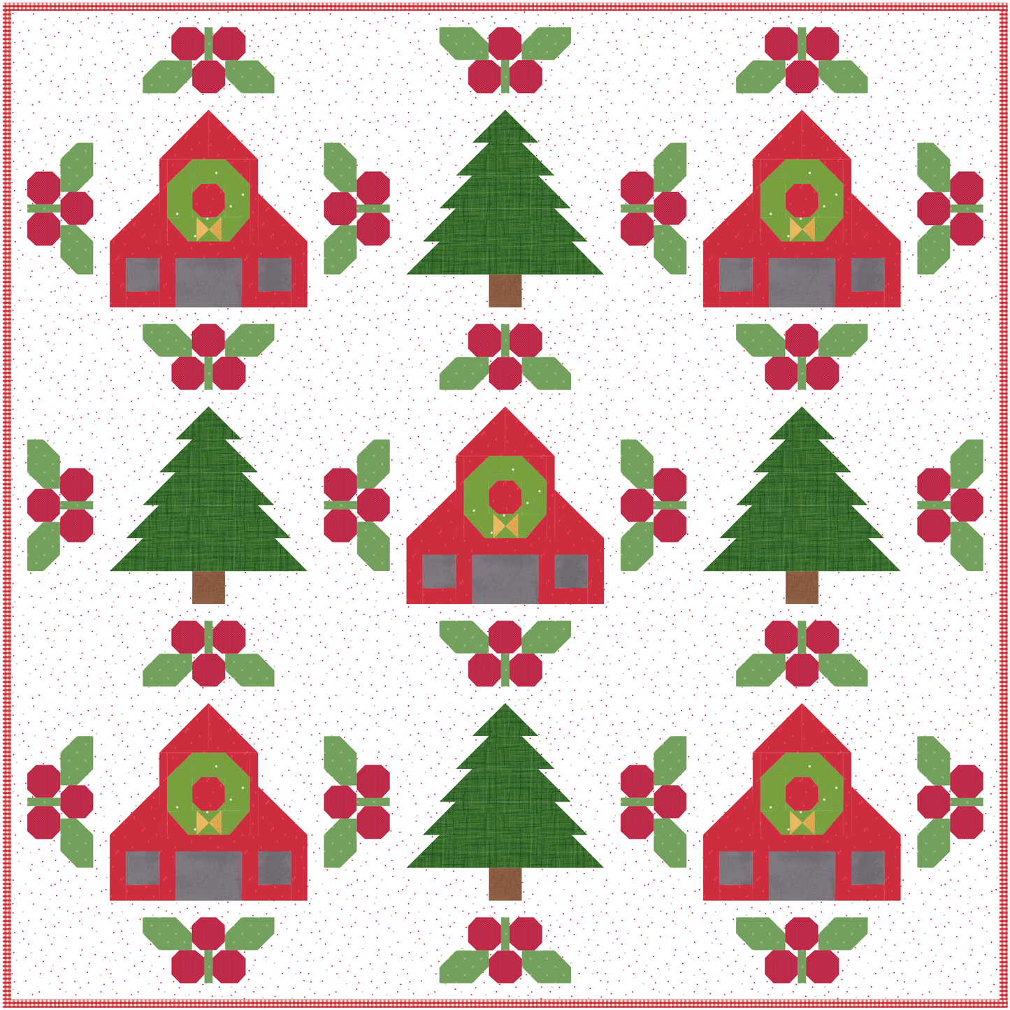 Christmas on the Farm Quilt Kit | 60" x 60" | Riley Blake Basics | Curated by Farmhouse Fabric Shop