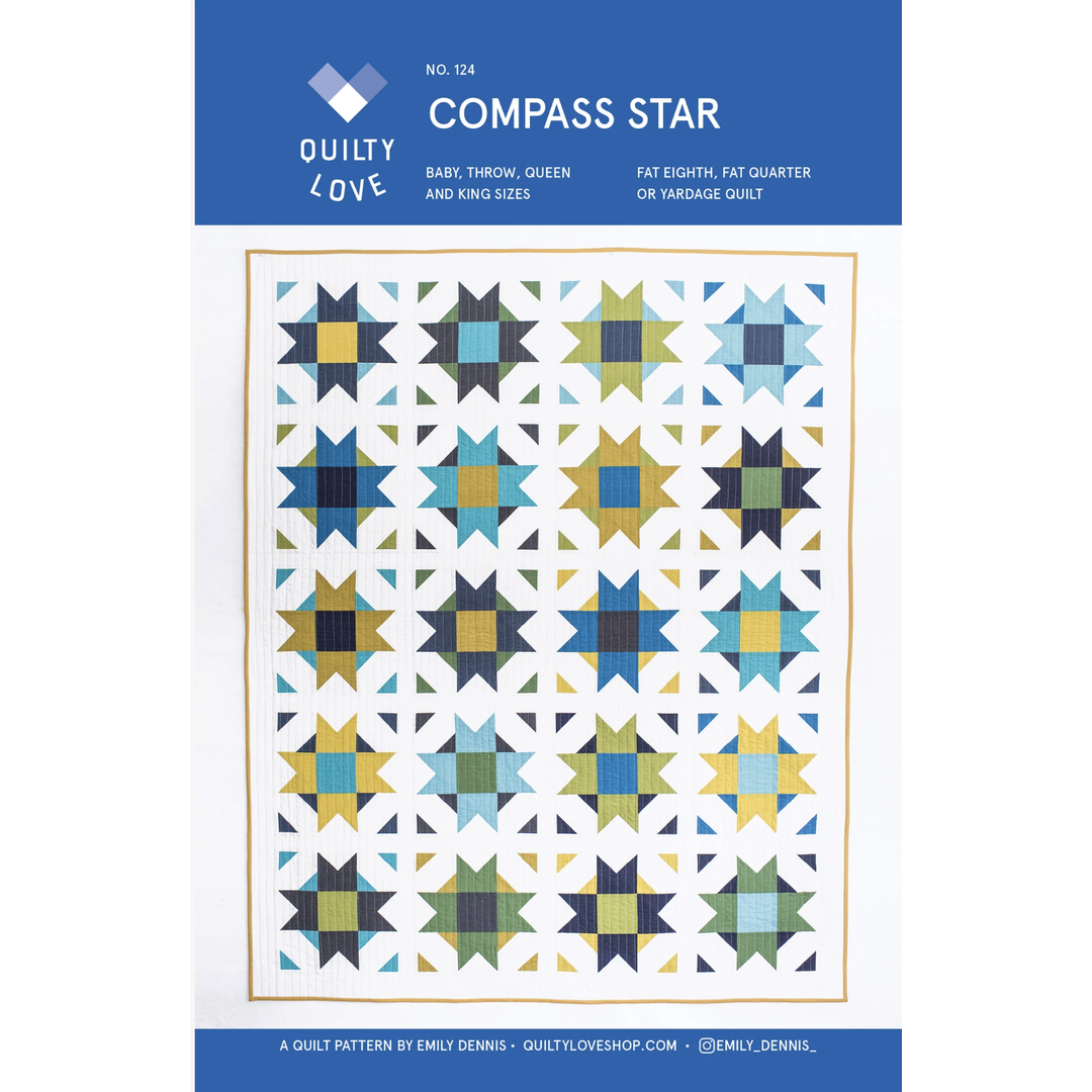 🪡 Compass Star Quilt Pattern – Quilty Love by Emily Dennis